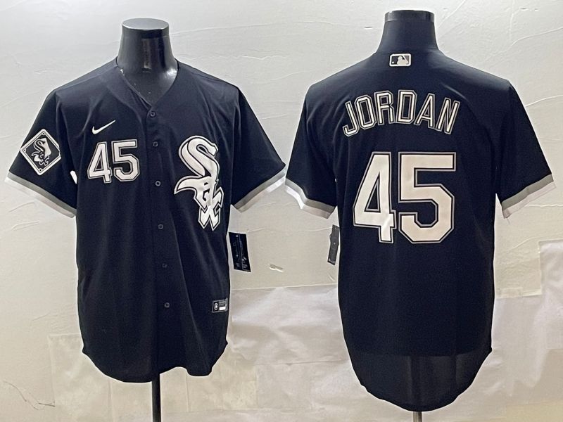 Men Chicago White Sox #45 Jordan Black Game 2025 Nike MLB Jersey style 1